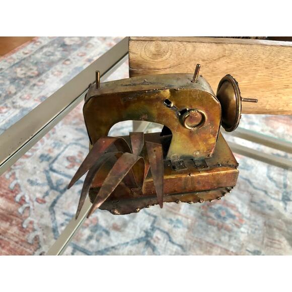 Vintage Steam Punk Art, Copper/Tin Sewing Machine - Picture 1 of 10